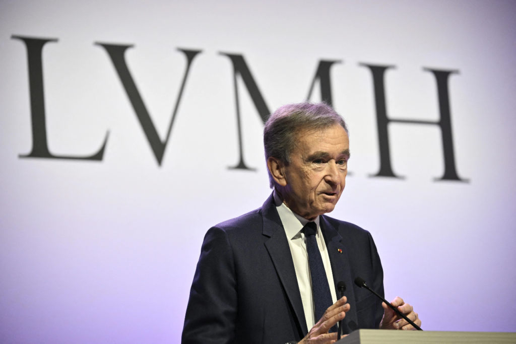 French billionaire Bernard Arnault, head of the LVMH luxury empire, at a press appearance in Paris | www.imperiumtimes.com | @imperiumtimesofficial