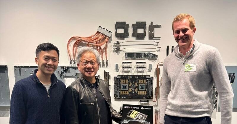 FluidStack founders'  and GPU Part on Wall displayed, Imperiumtimes.com